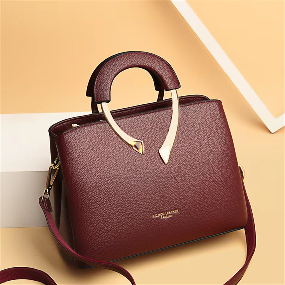 GENUINE  High Quality Leather Casual Tote Luxury Handbags Women Bags Designer Shoulder Crossbody Bags for Women 2024